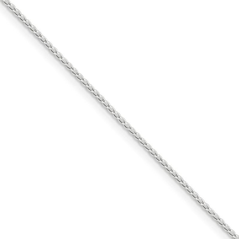 1mm, Sterling Silver Solid Open Curb Chain Necklace, 24 Inch